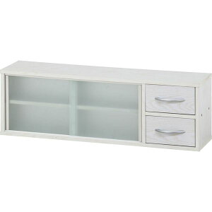 カウンター上収納ラック 約90cm幅 オークホワイト 組立品【代引不可】