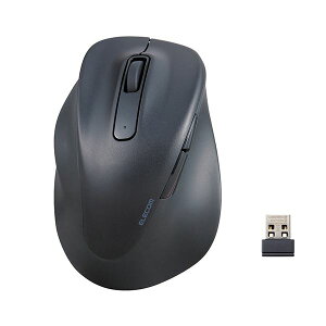 エレコム 静音2.4GHz無線マウス EX-G 5ボタン Lサイズ(左手用) ブラック M-XGL31DBSKBK 1個