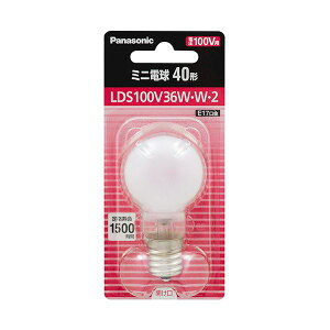 (まとめ) パナソニックミニ電球 40形 E17 ホワイト LDS100V36W・W・2 1個 【×5セット】