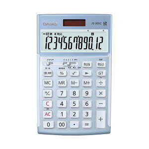 カシオ 本格実務電卓日数&時間計算 12桁 ジャストタイプ ブルー JS-20DC-BU-N 1台