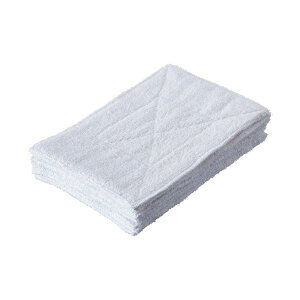 (まとめ)TANOSEE タオルぞうきん 厚手ホワイト 1セット(30枚:10枚×3パック)【×3セット】