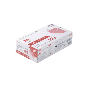 〔まとめ〕 プラスチック手袋HG 100枚 M 粉なし 〔×5セット〕 使い捨て手袋 使いきり手袋
