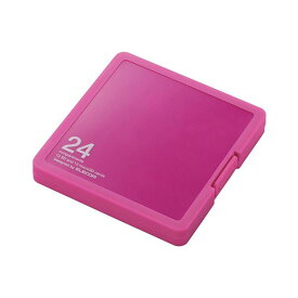 （まとめ） エレコムSD／microSD用メモリカードケース プラスチックタイプ ピンク インデックス台紙付 CMC-SDCPP24PN1個 【×10セット】