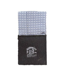 トラッド 日本製 形態安定ポケットチーフ ブルー系×柄