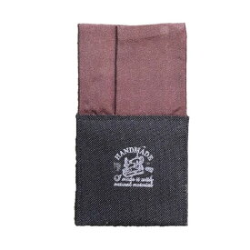 トラッド 日本製 形態安定ポケットチーフ 無地綾織×ダークブラウン