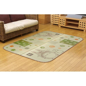 となりのトトロ い草 ラグマット/絨毯 【約140×200cm 和ごころ】 日本製 抗菌 防臭 調湿効果 弾力性 耐久性抜群 〔リビング〕【代引不可】