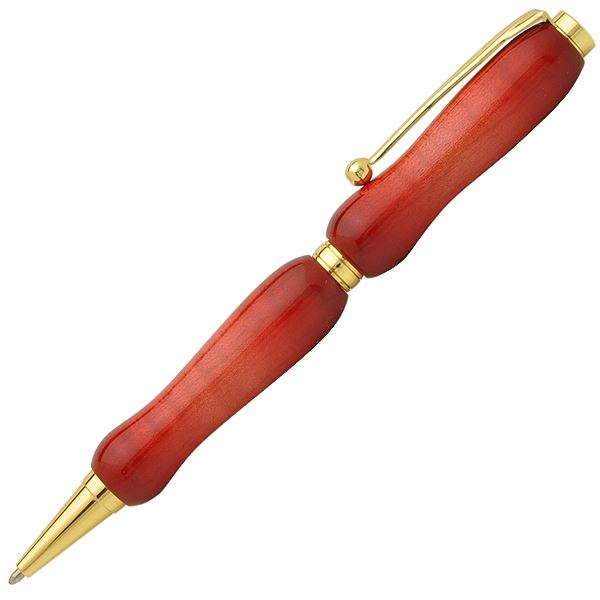 キャンディカラー ボールペン/文房具 【Red カーリーメイプル】 クロスタイプ 芯：0.7mm 日本製 文具 『Air Brush Wood Pen』のサムネイル