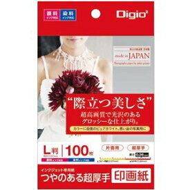 （まとめ） Digio2 インクジェットプリンタ用紙 印画紙タイプ L／100枚 JPSK2-L-100【×5セット】