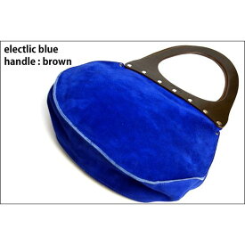 ★dean（ディーン） round machine ハンドバッグ elctlic blue（青） ハンドル／茶