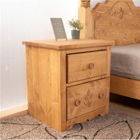 サイドテーブル サイドチェスト 45×36×48cm ナチュラルブラウン 木製 引き出し ナイトテーブル 完成品 リビング ベッドルーム