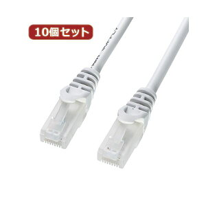 10�Z�b�g�T�����T�v���C �c���܂�h�~CAT5eLAN�P�[�u�� LA-Y5TS-005X10