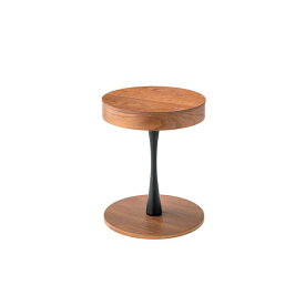 サイドテーブル ミニテーブル 幅40cm ブラウン 円形 木製 収納付き トレーサイドテーブル 組立品 リビング ダイニング