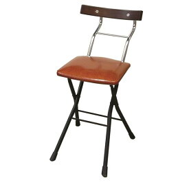 折りたたみ椅子 【リザードブラウン×ブラック＋ダークブラウン】 幅36cm 日本製 スチールパイプ 【代引不可】