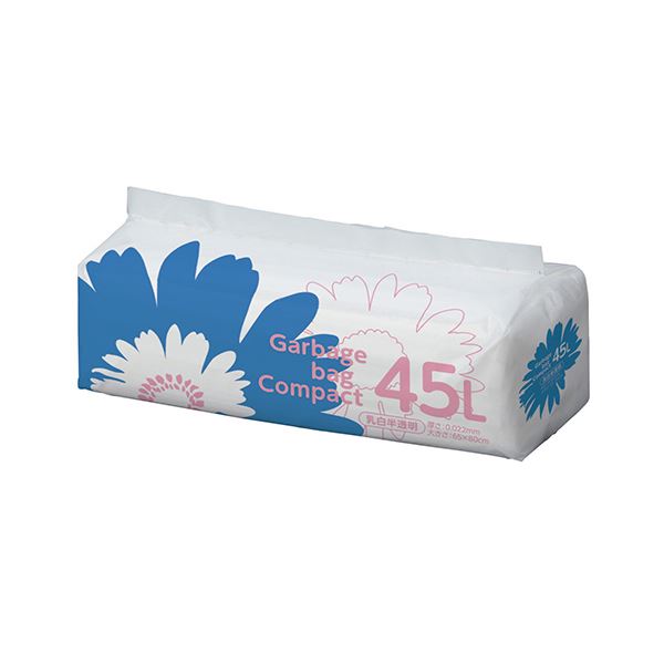 TANOSEE ゴミ袋 コンパクト乳白半透明 45L 1セット（600枚：50枚×12パック）【日時指定不可】 | DECO MAISON