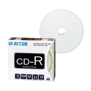 i܂Ƃ߁jRITEK f[^pCD-R 700MB1-52{ zCgChv^u 5mmXP[X CD-R700EXWP.10RT SC N1pbN(10) y×10Zbgz