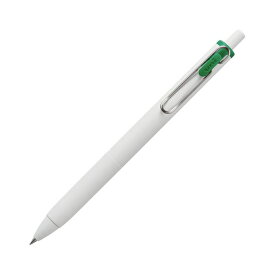 （まとめ）三菱鉛筆 ゲルインクボールペン ユニボール ワン 0.5mm グリーン （軸色：オフホワイト） UMNS05.6 1セット（10本） 【×3セット】