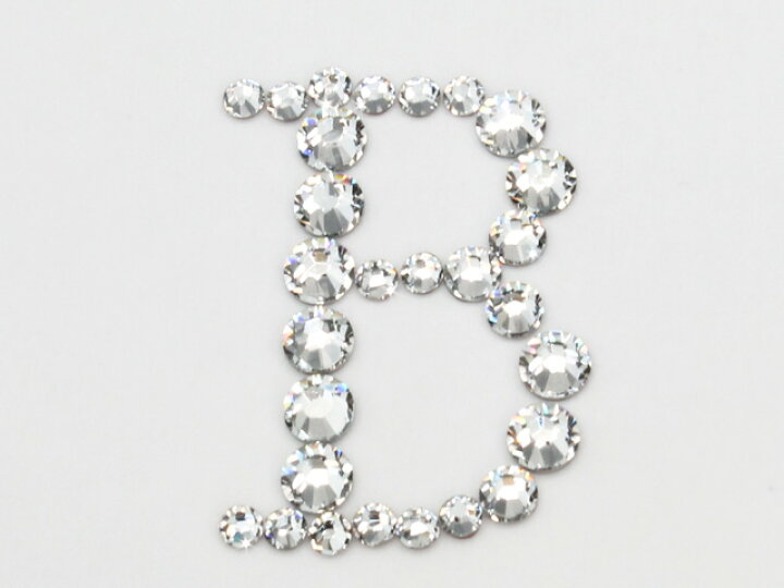 楽天市場 アルファベット B 大サイズ 大文字 ブロック体デコシート Hotfix 38 クリスタル イニシャル スワロフスキー スワロ ラインストーン スワロフスキー通販 デコダリア