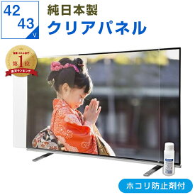 【限定クーポン★ほこり防止剤付き】 純国産 有機EL 液晶テレビ保護パネル 42インチ 43インチ 42型 43型 オーダーメイド クリアパネル 透明度93% テレビガード テレビカバー 保護パネル 画面 保護フィルム赤ちゃん 子供