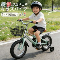 子供用自転車 14インチ 補助輪付き 高炭素鋼フレーム 頑丈 耐久性 前後ダブルブレーキ 安全設計 サドル高…