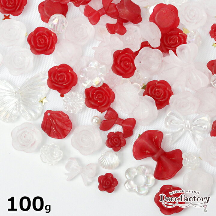 楽天市場】【ビーズ パール】 100g ピンク・レッド アクリルビーズ 