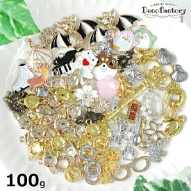 【チャーム 福袋】 100g ザクザク チャーム お試し ミックスアソートセット レジンアクセサリー 手芸 アクセサリーパーツ ハンドメイド 材料 ランダム　ガチャ