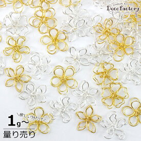 【量り売り】【貼り付け】 1g〜 フラワー ワイヤー パーツ ミックスアソート レジンアクセサリー 手芸 ハンドメイド 材料 推し活 デコ 花