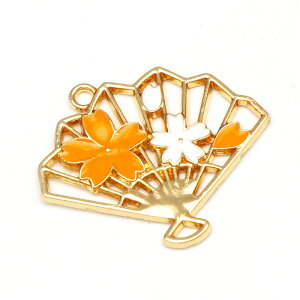 【海外倉庫発送】 5個 扇子 和風 チャーム