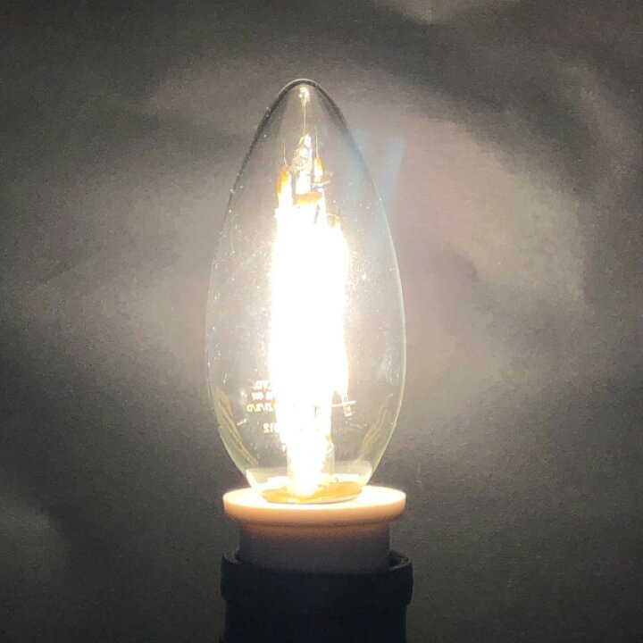 楽天市場】LED フィラメント キャンドル シャンデリア球 2700K 電球色 
