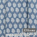 生地 布 入園入学 北欧風 ラミネート生地/幅105cm ≪ オブラゴン ≫ 【10cm単位販売】【女の子】【花】【ナチュラル】【ビンテージ】【青】【くすみ】ハイビスカス 花柄 ソレイアード風 おしゃれ かわいい 韓国 ビニールコーティング ビニコ