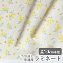 生地 布 入園入学 北欧風 ラミネート生地/幅104cm ≪ 春を待つミモザブーケ ≫ 【10cm単位販売】【女の子】【花】【北欧】【ビンテージ】【黄色】【マスタード】デザイナー生地 三浦朋代 miura tomoyo 花柄 植物 おしゃれ ビニコ