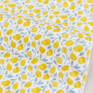 生地 布 入園入学 北欧風 キルティング/幅105cm ≪ Honey Lemon ≫ 【10cm単位販売】【女の子】【花】【ナチュラル】【黄色】 キッズ おしゃれ かわいい 韓国