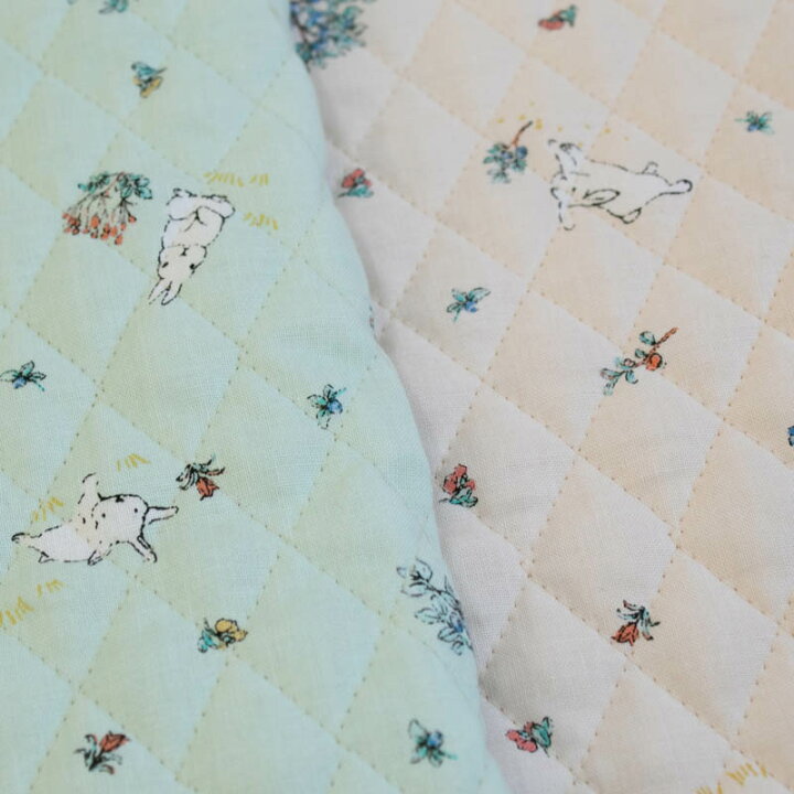楽天市場 レシピ付 生地 布 入園入学 北欧風キルティング 幅107cm Bunny Bunny 10cm単位販売 女の子 北欧 動物 ピンク 水色 ゆめかわいい ウサギ うさぎ おしゃれ かわいい デコレクションズ 生地 布地