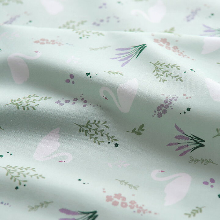 楽天市場】生地 布 入園入学 北欧風 コットン/幅110cm ≪ Floral swan 