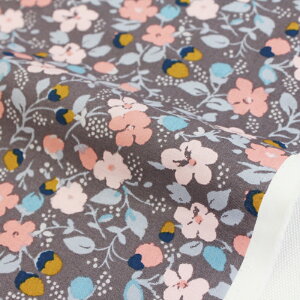 生地 布 入園入学 北欧風 コットン/幅110cm ≪ Rose Cottage - 灰 byzantine gray ≫ 【10cm単位販売】【女の子】【花】【北欧】【ビンテージ】【グレー】花柄 ローズコテージ ビザンティングレー おし