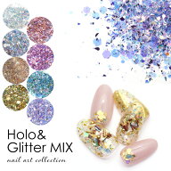 ネイルアート ホロ&ラメMIXパウダー 約1.5g 全8種 ジェルネイル