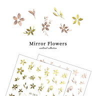 手描き風ミラーフラワーシール ネイルシール [ゴールド 金/ピンクゴールド] 全2色 ジェルネイル