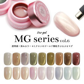 超微粒子4ミクロン マグネットネイル irogel MGシリーズ vol.6 全18色 約3g入り 透明感 クリアカラー ゴールドマグ粒子 黒くなりにくい カラージェル ジェルネイル