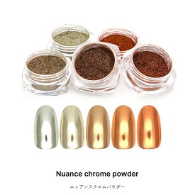 ネイルアート ニュアンスクロムパウダー 全5色 ミラーパウダー ジェルネイル ネイル デコレーション ジェル セルフネイル リングネイル