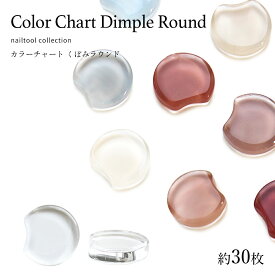 ネイルツール カラーチャート カボション くぼみラウンド 約30個入り ジェルネイル