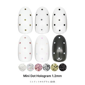 ネイルアート ミニドットホログラム パウチ入り 約1.2mm 全6色 ジェルネイル