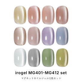 全色セット MG401-MG412 超微粒子5ミクロン マグネットネイル irogel MGシリーズ vol.4 約3g入り 黒くなりにくい ジェルネイル