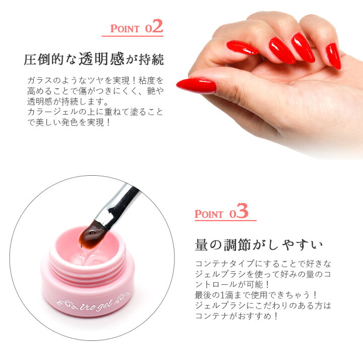 楽天市場 コンテナ型ノンワイプトップジェル Irogel ジェルネイル トップ ネイル ジェル おうち時間 ネイルタウン ｎａｉｌｔｏｗｎ
