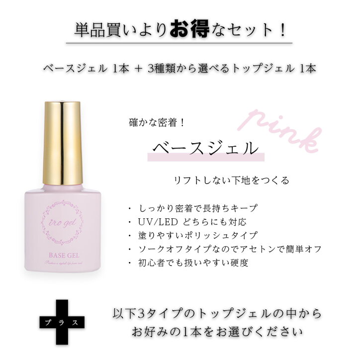 楽天市場 ベースジェル ３種から選べるトップジェル１本 特別セット Irogel ジェルネイル ネイル ジェル フットネイル おうち時間 ネイル タウン ｎａｉｌｔｏｗｎ