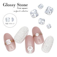 ラインストーン ジルコニア製 グロッシーストーン(Glossy stone) Vカットスクエア クリスタル 3サイズ ス…