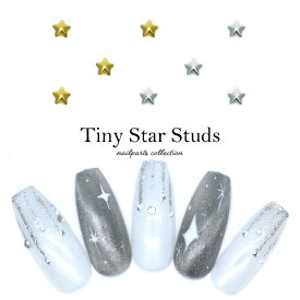 ネイルパーツ タイニースタースタッズ 全2色 [ゴールド/シルバー] 約30個入り　セルフネイル ジェルネイル 耳つぼ