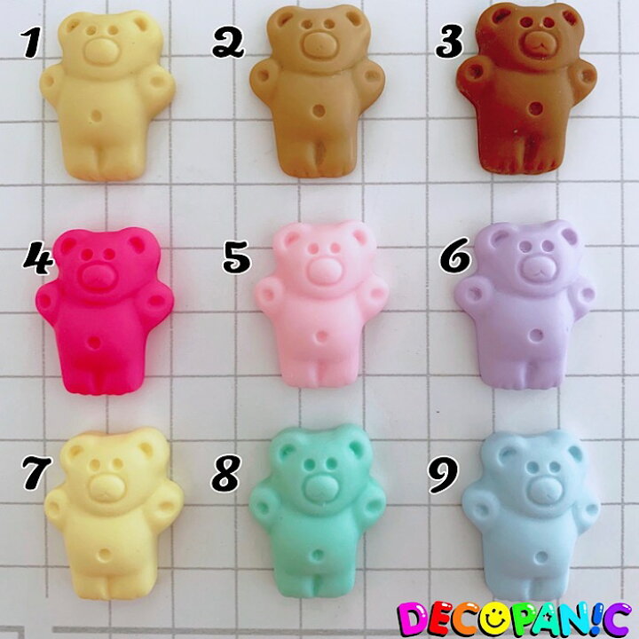 楽天市場 01 当店限定 くまクッキー くまラムネ デコパーツ Decopanicアクセサリーパーツ ハンドメイド チャーム パーツ デコレーション カボション Decopanic