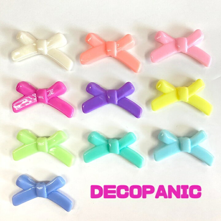 楽天市場】【B303】カラフルパステルリボン デコパーツ DECOPANIC デコ 