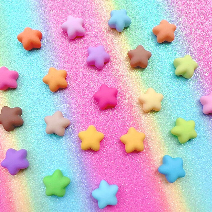 楽天市場】【B410】ころころ星【カラフルカラー】 星パーツ デコパーツ 