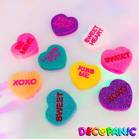 【B223】デコパーツ LA風ラメキャン キャンディーハーツ candyhearts デコパニック decopanicアクセサリーパーツ ハンドメイド チャーム パーツ デコレーション カボション