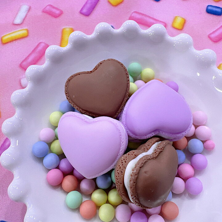 楽天市場】【A501】立体ハートマカロン デコパーツ DECOPANIC デコ  